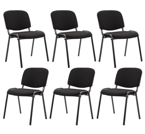 Kin set van 6 bezoekersstoelen Zwart