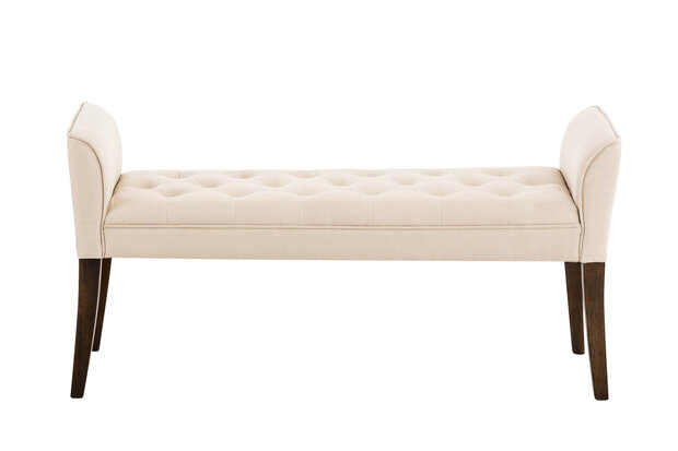 Chaise longue Claapotre, stof Creme,antik-dunkel