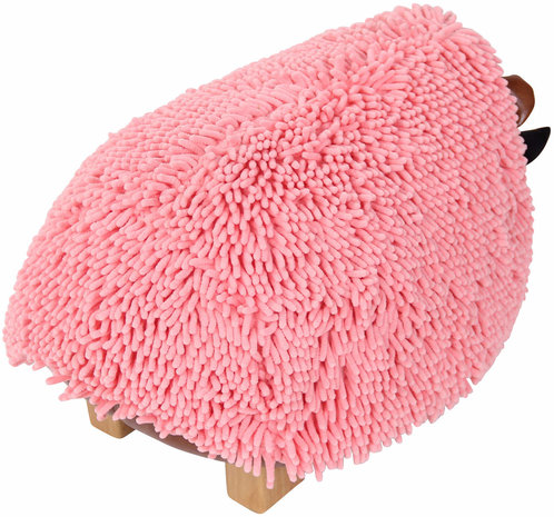 Kinderpoef Aringi kunstleer pink, 