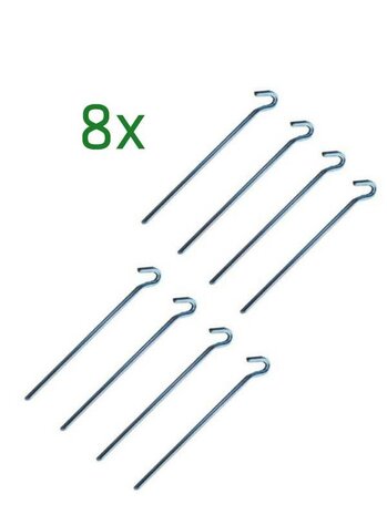 Grondpinnen 30cm 8er Set,silber, 
