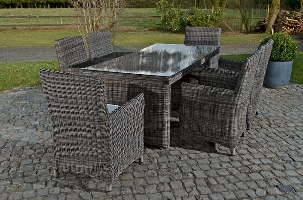 Dining Tuinset FONTANA Grijs-meliert,CremeWit