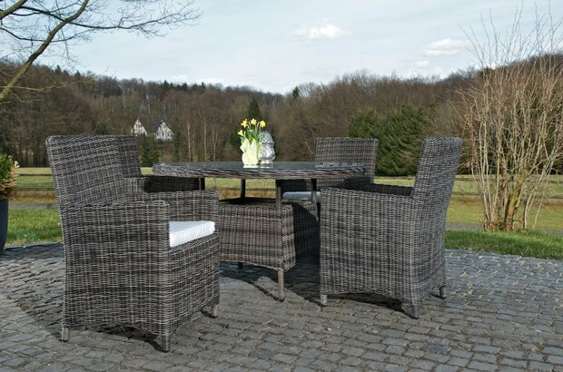 Tuinset Wicker Panelli Grijs-meliert,CremeWit