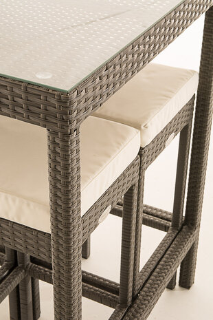 Tuin Barset Wicker Ilei Grijs,CremeWit