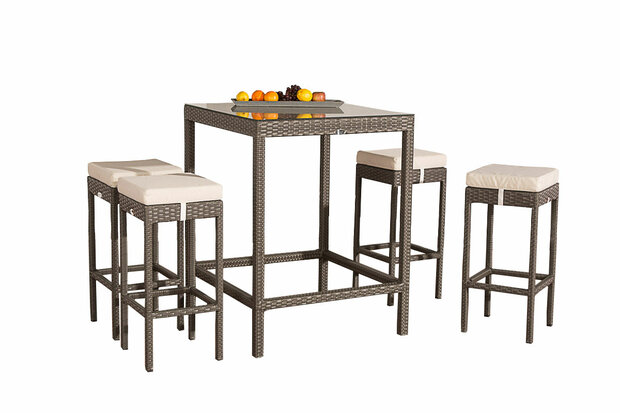 Tuin Barset Wicker Ilei Grijs,CremeWit
