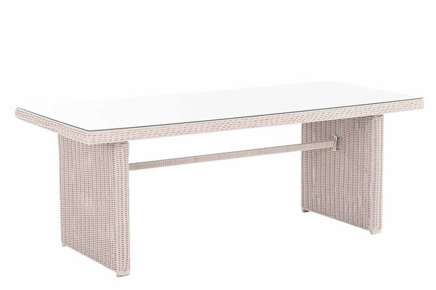 Wicker tafel Fantano XL perlWit