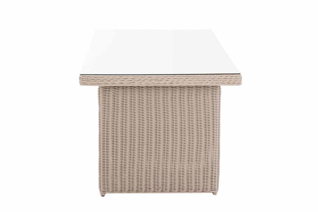 Wicker tafel Fantano XL perlWit