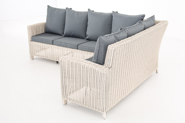 Lounge Dining Set Menire 5mm perlWit,eisenGrijs