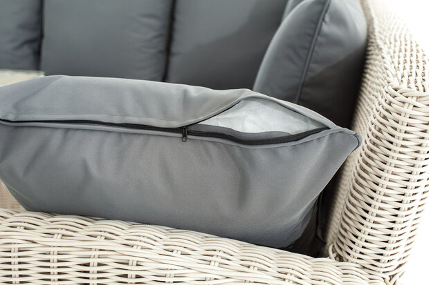 Lounge Dining Set Menire 5mm perlWit,eisenGrijs