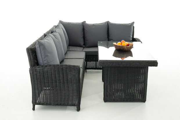 Lounge Dining Set Menire 5mm Zwart,eisenGrijs