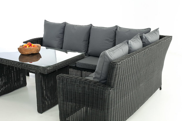 Lounge Dining Set Menire 5mm Zwart,eisenGrijs