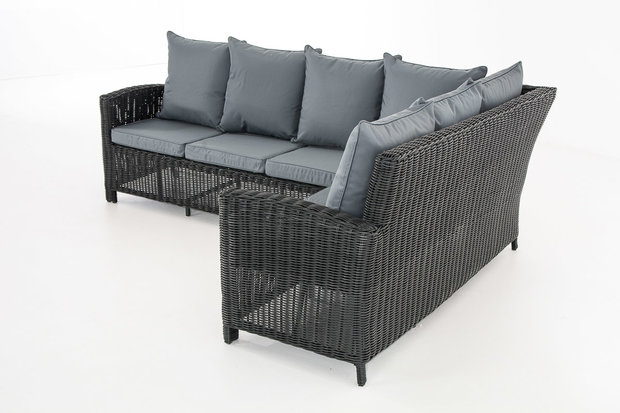 Lounge Dining Set Menire 5mm Zwart,eisenGrijs