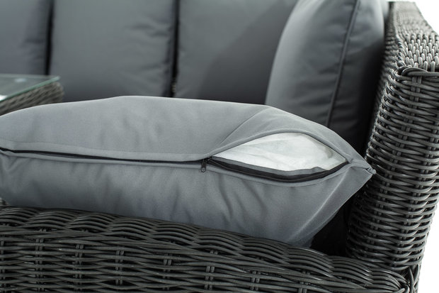 Lounge Dining Set Menire 5mm Zwart,eisenGrijs