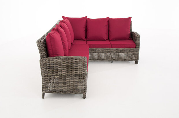 Lounge Dining Set Menire 5mm Grijs-meliert,rubinRood