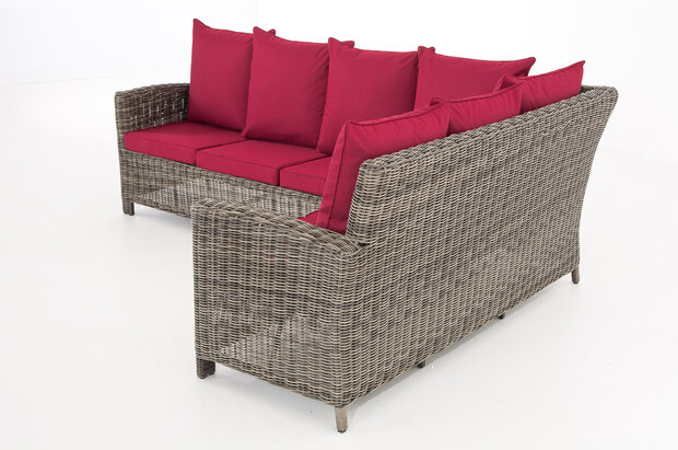 Lounge Dining Set Menire 5mm Grijs-meliert,rubinRood