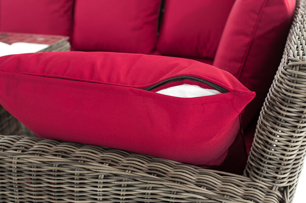 Lounge Dining Set Menire 5mm Grijs-meliert,rubinRood