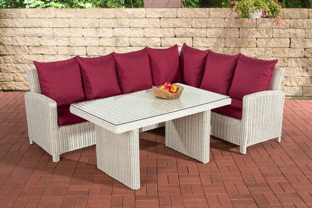 Lounge Dining Set Menire 5mm perlWit,rubinRood