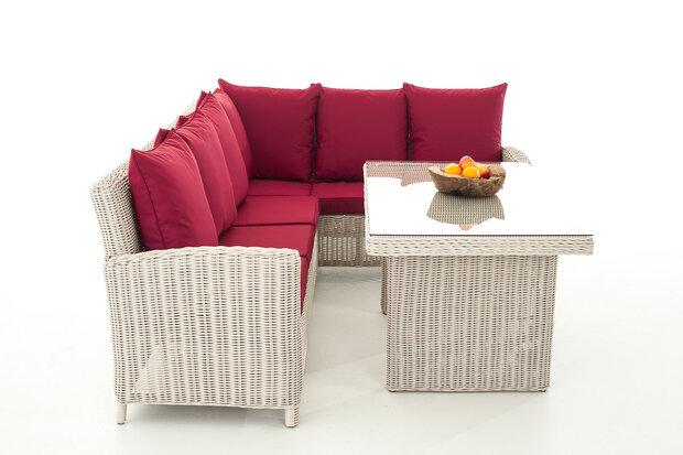 Lounge Dining Set Menire 5mm perlWit,rubinRood