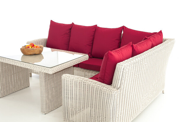 Lounge Dining Set Menire 5mm perlWit,rubinRood