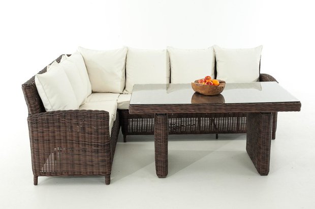 Lounge Dining Set Bormee 5mm Bruin-meliert,CremeWit