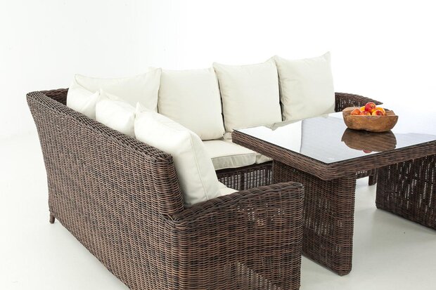 Lounge Dining Set Bormee 5mm Bruin-meliert,CremeWit