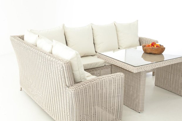 Lounge Dining Set Bormee 5mm perlWit,CremeWit