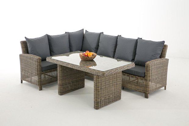 Lounge Dining Set Bormee 5mm natura,eisenGrijs
