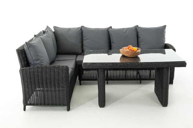 Lounge Dining Set Bormee 5mm Zwart,eisenGrijs