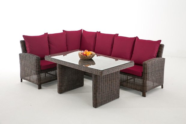 Lounge Dining Set Bormee 5mm Bruin-meliert,rubinRood