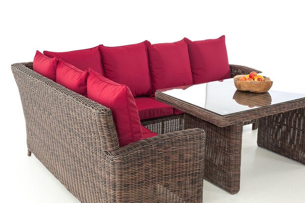 Lounge Dining Set Bormee 5mm Bruin-meliert,rubinRood
