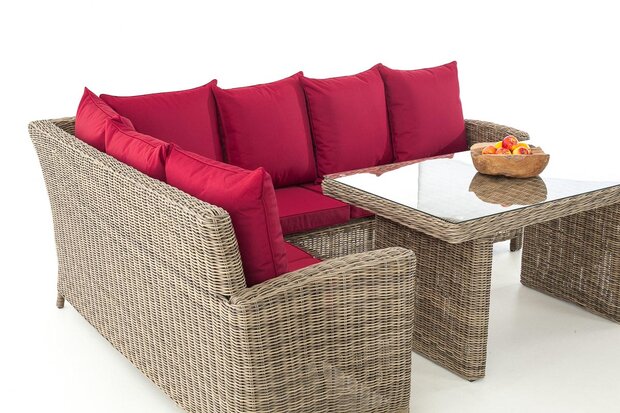 Lounge Dining Set Bormee 5mm natura,rubinRood