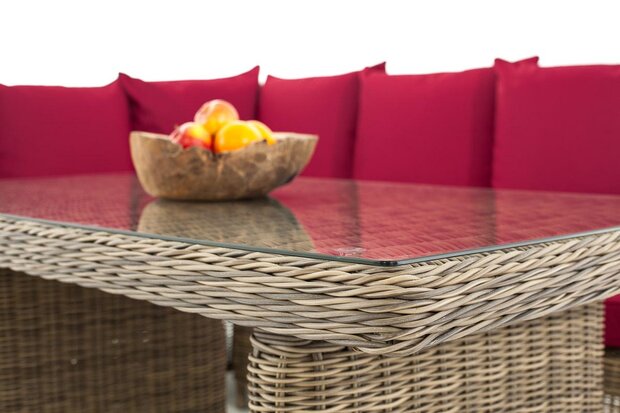 Lounge Dining Set Bormee 5mm natura,rubinRood