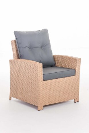 PolyRoodan fauteuil Fosoli sand,eisenGrijs