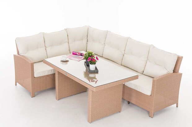 Lounge Dining Set Bormee sand,CremeWit