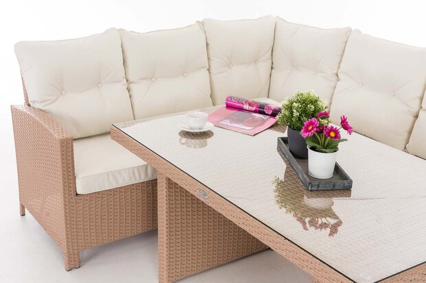 Lounge Dining Set Bormee sand,CremeWit