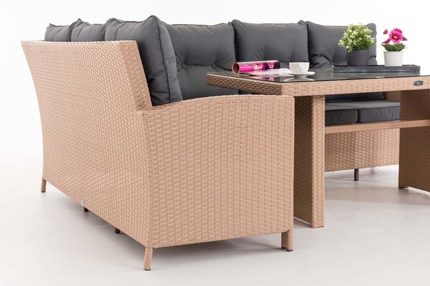 Lounge Dining Set Bormee sand,eisenGrijs