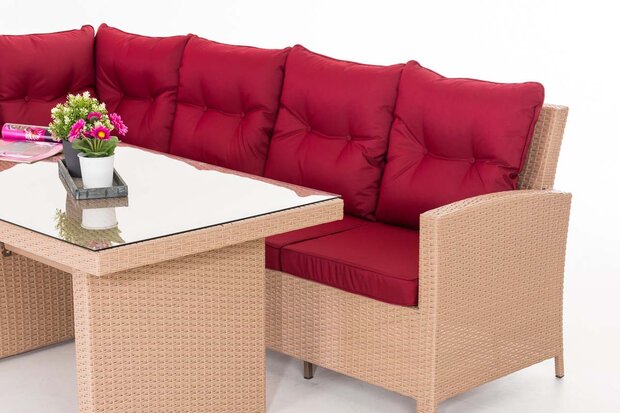 Lounge Dining Set Bormee sand,rubinRood