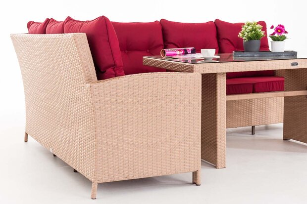 Lounge Dining Set Bormee sand,rubinRood