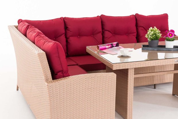 Lounge Dining Set Bormee sand,rubinRood