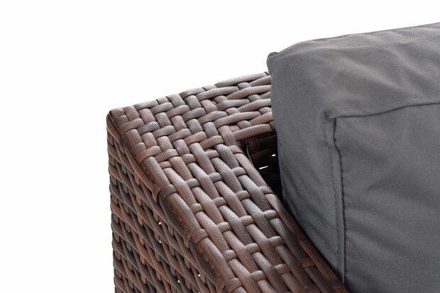 Poly-Roodan loungeset Lebire, 1,25 mm Bruin-meliert,eisenGrijs