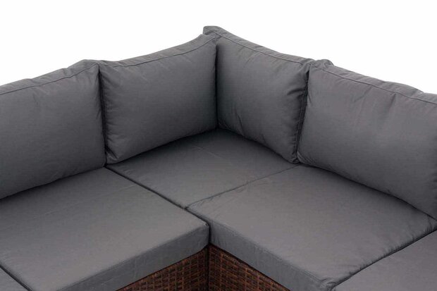 Poly-Roodan loungeset Lebire, 1,25 mm Bruin-meliert,eisenGrijs