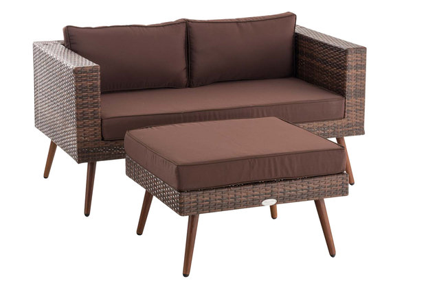 Meldo 2-zitsbank vlak 1,25mm Poly Roodan bruin gemêleerd 40 cm (DunkelBruin),terraBruin