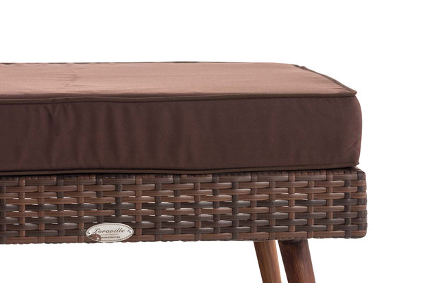 Meldo 2-zitsbank vlak 1,25mm Poly Roodan bruin gemêleerd 40 cm (DunkelBruin),terraBruin