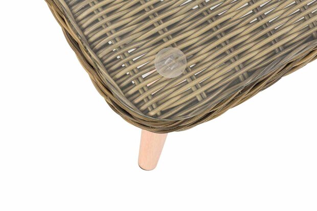 Hoek loungeset Skara,5mm rond Polyrattan - natura anthrazit,45 cm (HellBruin)