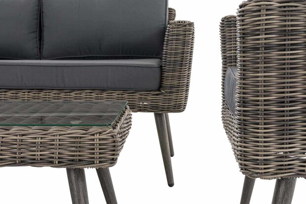 Loungeset Kiruna 5 mm Grijs gemêleerd 40 cm (Grijs),eisenGrijs