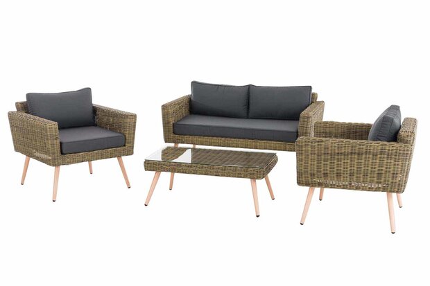 Loungeset Kiruna 5 mm natura 45 cm (HellBruin),eisenGrijs