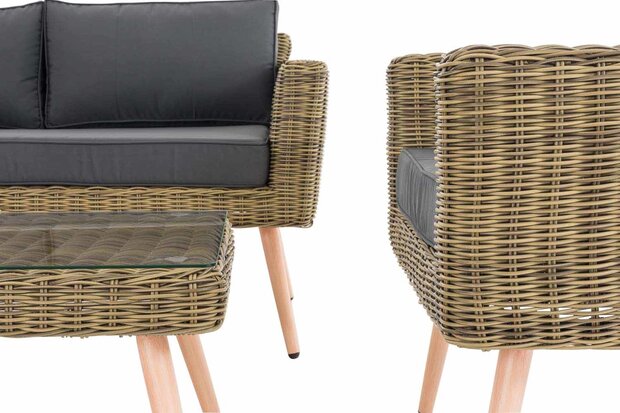 Loungeset Kiruna 5 mm natura 45 cm (HellBruin),eisenGrijs