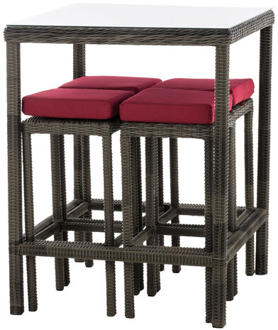 Tuinbar Ilei 5mm Grijs-meliert,rubinRood
