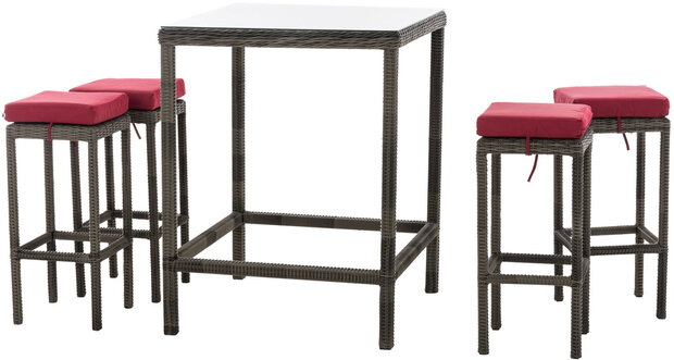 Tuinbar Ilei 5mm Grijs-meliert,rubinRood