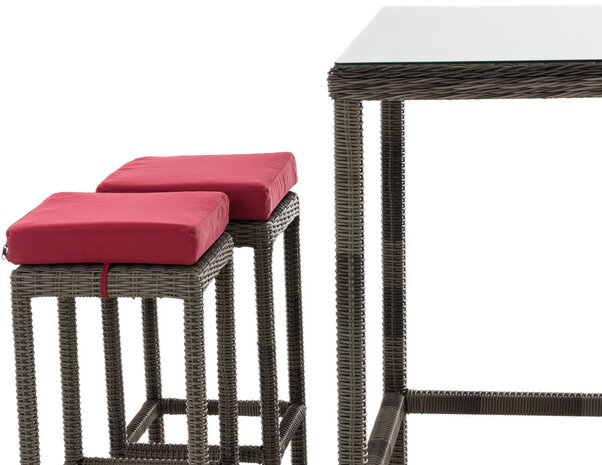 Tuinbar Ilei 5mm Grijs-meliert,rubinRood
