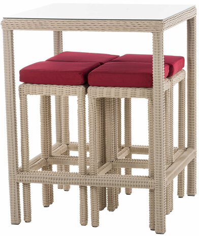 Tuinbar Ilei 5mm perlWit,rubinRood